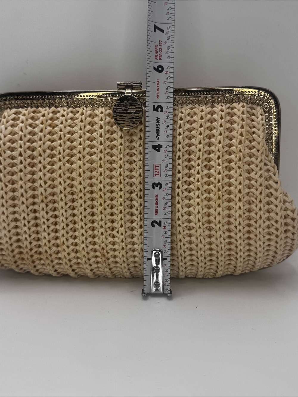 Woven Straw Clutch - Cream - Picture 7 of 8